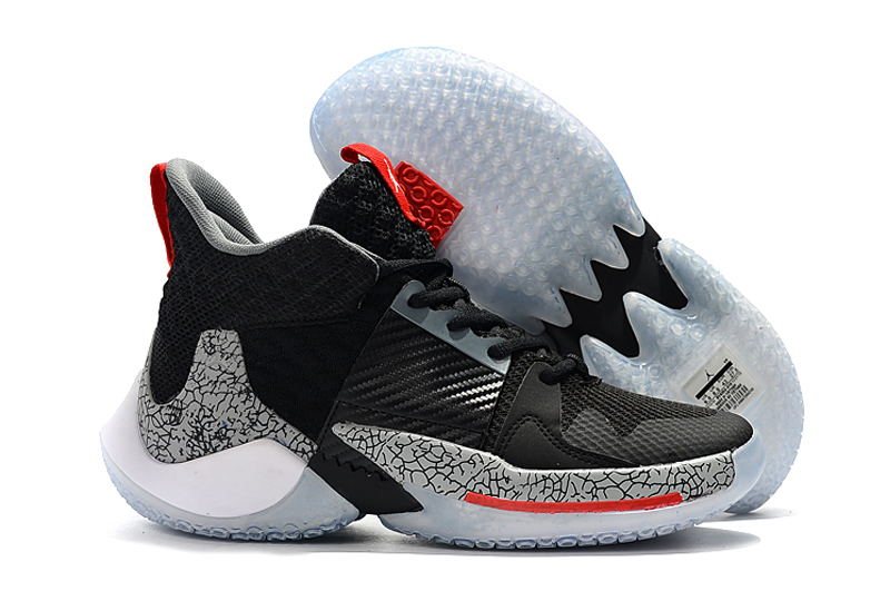 Jordan Why Not Zer0.2 Black Cement Grey Red Shoes - Click Image to Close